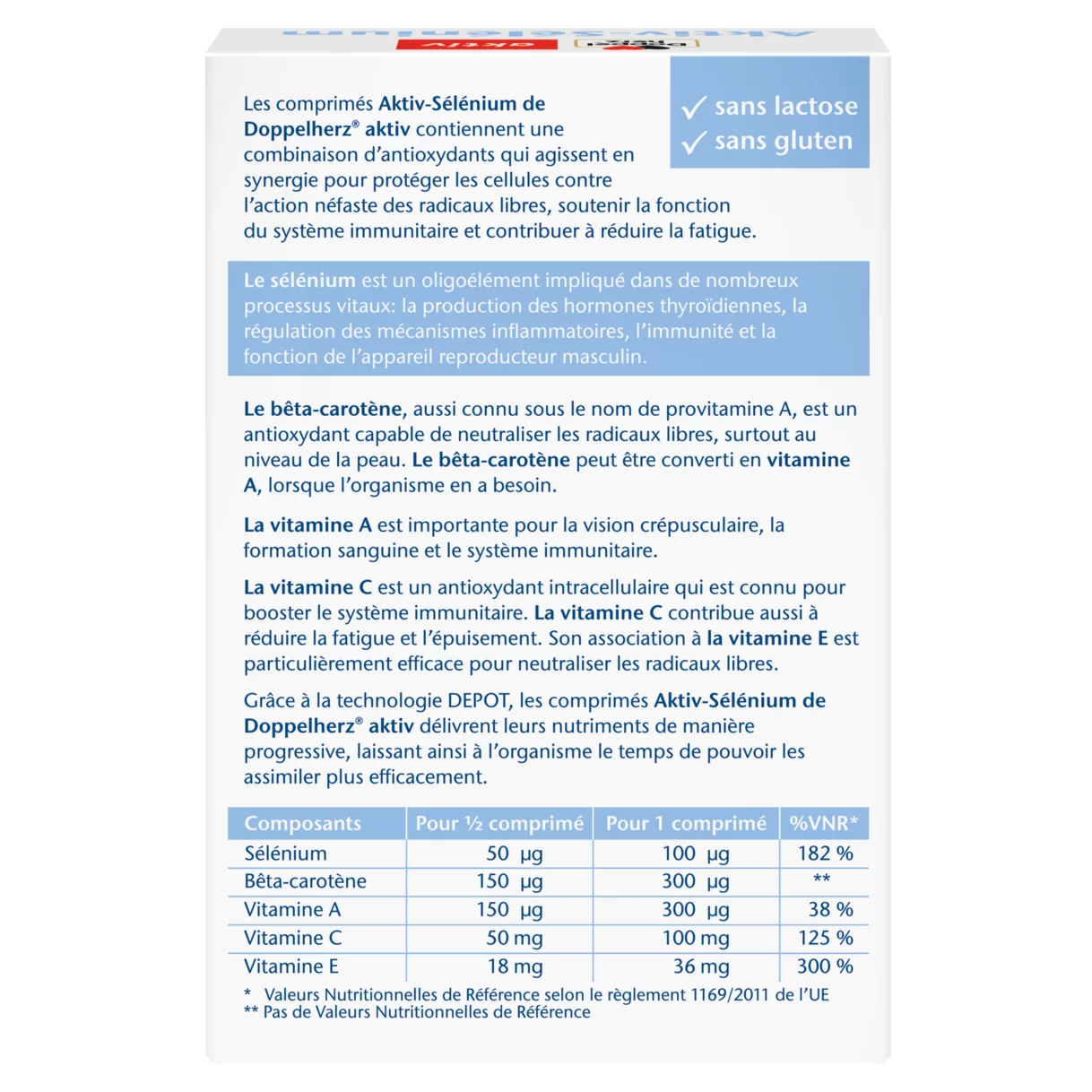 Doppelherz aktiv Aktiv-Sélénium Vue arrière